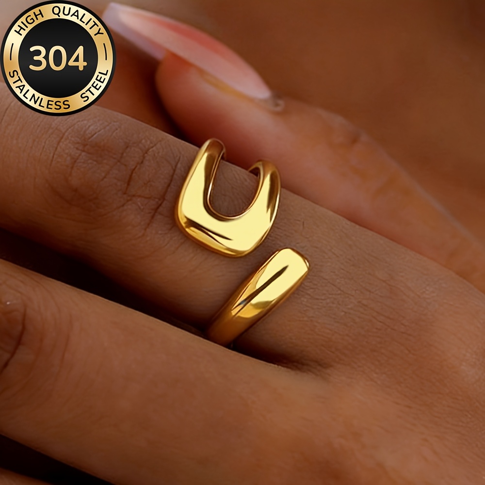 Women's Hypoallergenic Golden Open Ring, Elegant Design